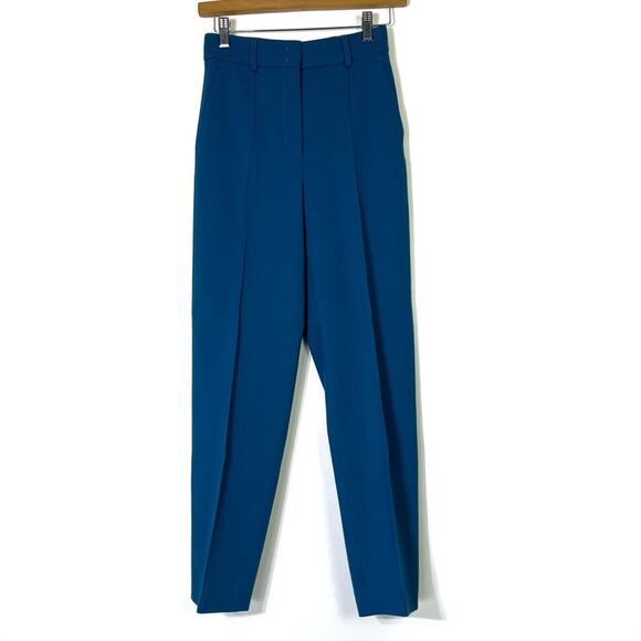 Akris Punto Teal Tapered Leg Trousers Size 2 EUC - Picture 1 of 8